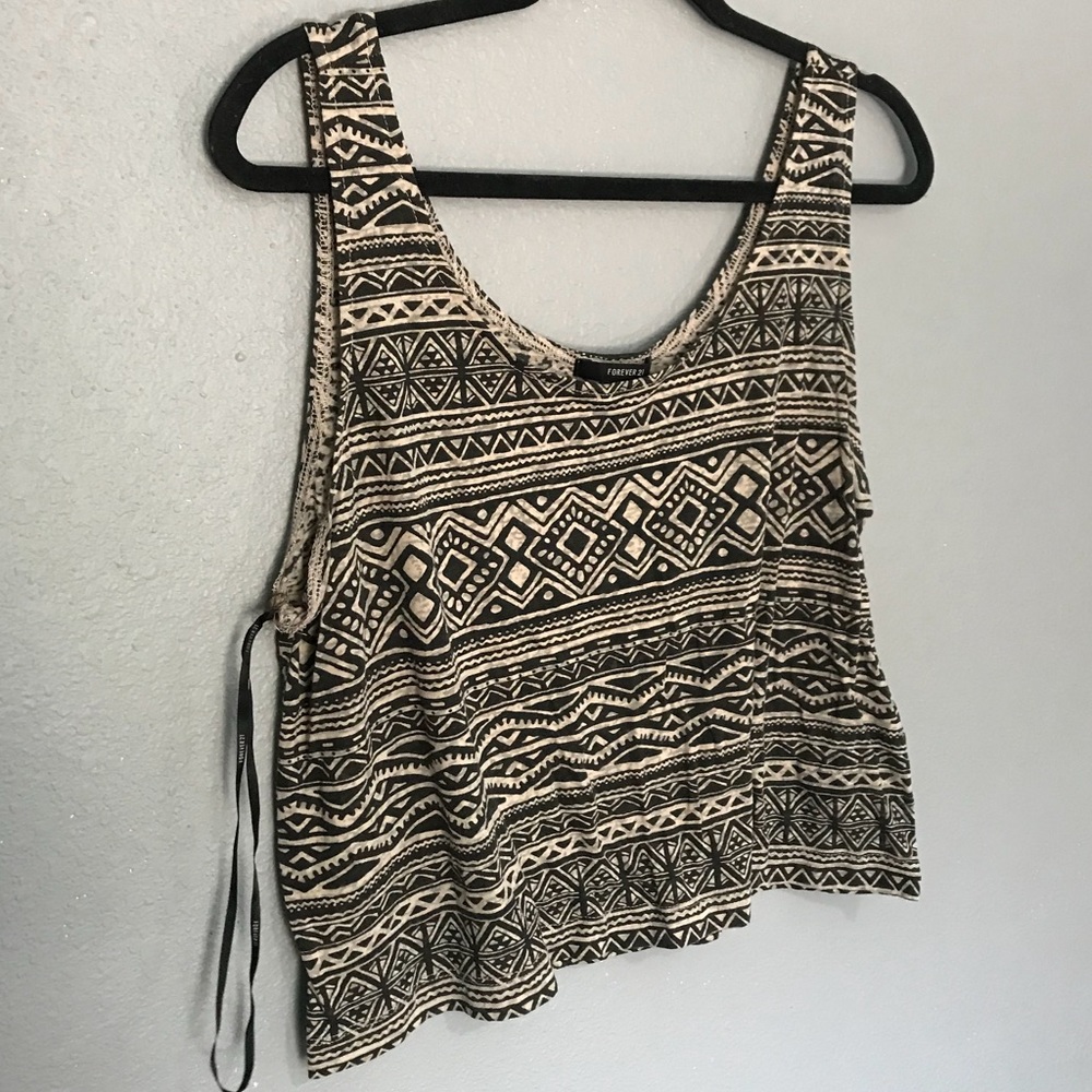 Tribal patterned crop top tank top (A27)
